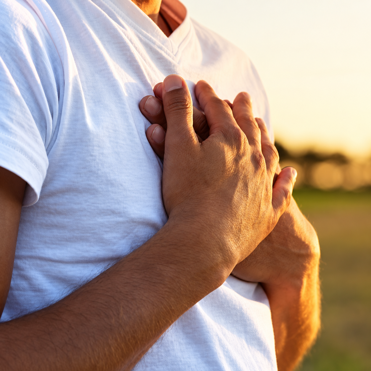 Mani giunte sul cuore